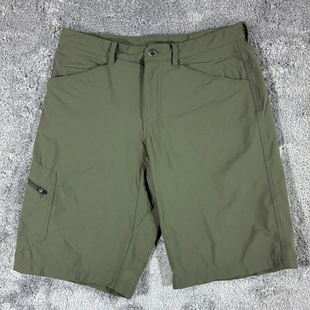 Patagonia Rock Craft Shorts Men 34 Green 12" Nylon Stretch Hiking Climbing 57921